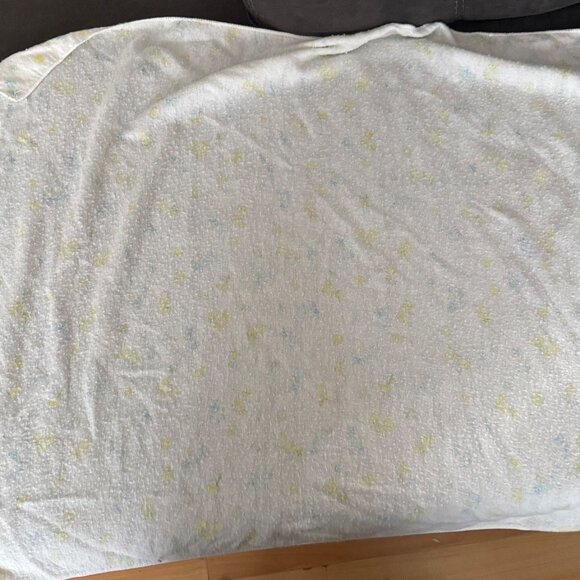 Vintage Baby Receiving Blanket With Yellow & Blue Bears Pattern - Picture 2 of 5